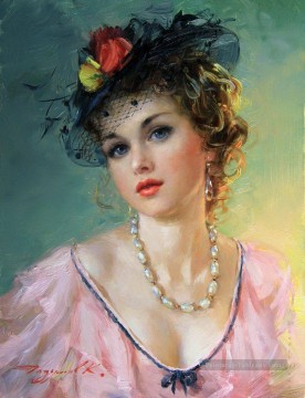 Belle femme KR 036 Impressionist Peinture à l'huile